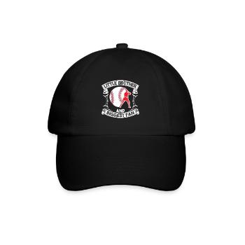 Little brother and biggest fan baseball - Baseball Cap - black/black - Front