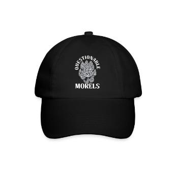 Questionable Morels Mushroom Mycology Foraging - Baseball Cap - black/black - Front