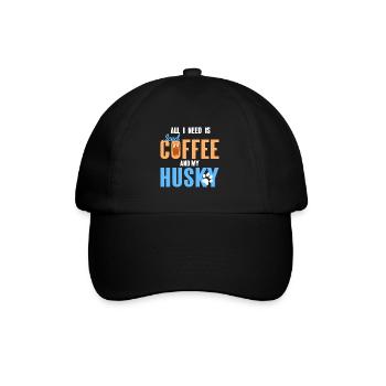 What i need is iced Coffee and my Husky - Baseball Cap - black/black - Front