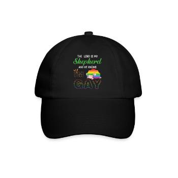 LBGT Flag Gay Pride Human Vintage Rainbow - Baseballkappe - Schwarz/Schwarz - Vorne