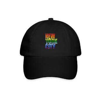 Regenbogen New York City LGBT - Baseballkappe - Schwarz/Schwarz - Vorne