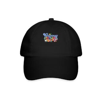 Groovy stepfather garden plant flowers - Baseball Cap - black/black - Front