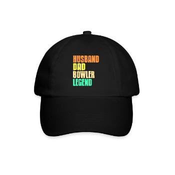 Husband Dad Bowler Legend - Baseballkappe - Schwarz/Schwarz - Vorne