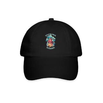 Decrime Nature Colorful Magic Mushroom Trippy - Baseballkappe - Schwarz/Schwarz - Vorne