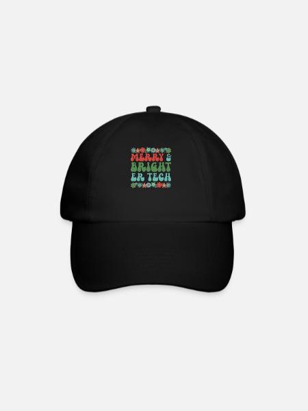 ER Tech Christmas Emergency Room Technician Xmas - Baseballkappe - Schwarz/Schwarz