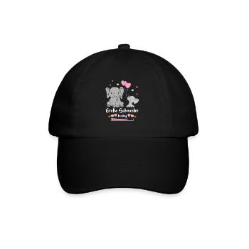 Große Schwester Loading Elefant - Baseballkappe - Schwarz/Schwarz - Vorne