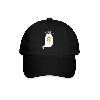 Ghost Halloween Bookworm Ghost Reading BoooooksLes - Baseballkappe - Schwarz/Schwarz - Vorne