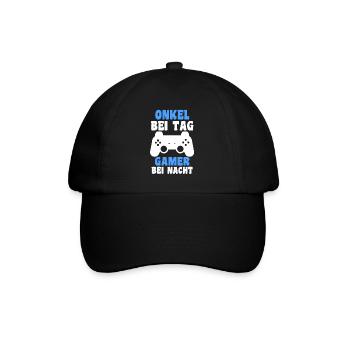 Patenonkel Gamer Zocker Pate Onkel - Baseballkappe - Schwarz/Schwarz - Vorne
