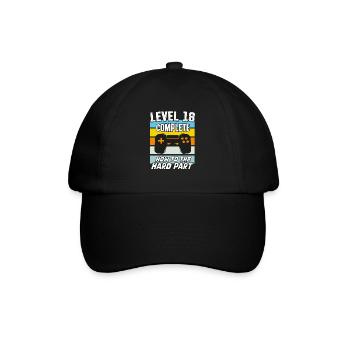 Niveau 18 Jeux vidéo d’anniversaire 18ème jour - Casquette classique - noir/noir - Devant
