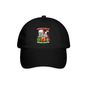 Merry Catmas Mother Fluffer Cat Owner Cats - Baseball Cap - black/black - Front
