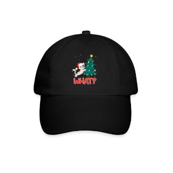 What? Lustige Katze Tannenbaum Kätzchen - Baseballkappe - Schwarz/Schwarz - Vorne