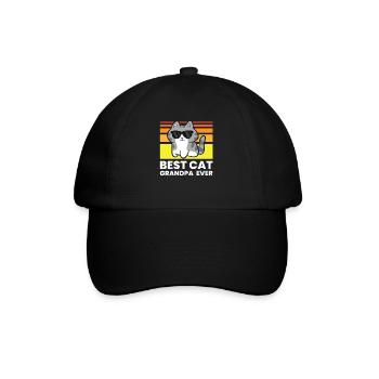 Meilleur grand-père chat de tous les temps - Casquette classique - noir/noir - Devant