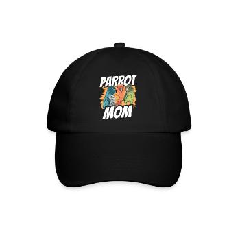 Papagei Mama Süß Tier Papageien Haustier - Baseballkappe - Schwarz/Schwarz - Vorne