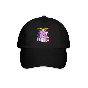 Gamesolotl Axolotl as Gamer with Headset Anime - Baseball Cap - black/black - Front