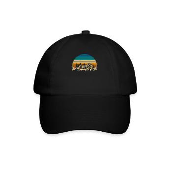 Wildlife Trees Outdoors Nature Retro Forest - Baseball Cap - black/black - Front