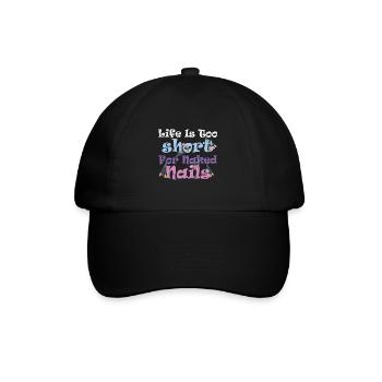 La vie est trop courte pour la technologie des ongles nue - Casquette classique - noir/noir - Devant