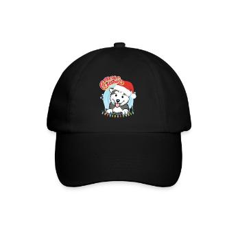 Merry Christmas Husky Puppy Christmas - Baseball Cap - black/black - Front