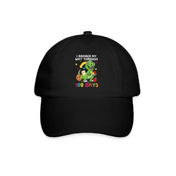 Ich brüllte mich durch 100 Tage Schuldino - Baseballkappe - Schwarz/Schwarz - Vorne