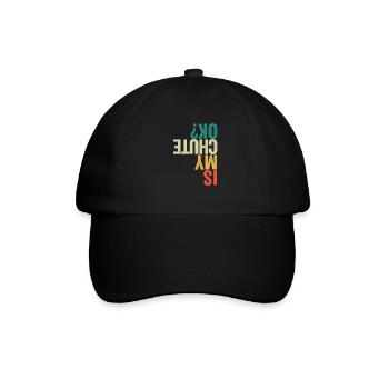 Ist mein Fallschirm in Ordnung Lustig Fallschirm - Baseballkappe - Schwarz/Schwarz - Vorne