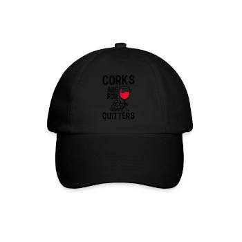 Corks are funny things for Drückeberger - Baseball Cap - black/black - Front