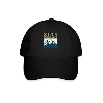 Zion National Park Utah Wandern Camping Outdoor - Baseballkappe - Schwarz/Schwarz - Vorne