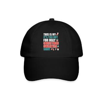 Es ist zu heiß für Ugly Christmas Sweater - Baseballkappe - Schwarz/Schwarz - Vorne