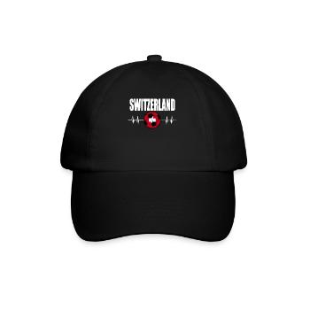 Schweiz Fußball - Baseballkappe - Schwarz/Schwarz - Vorne