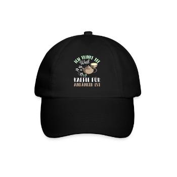 Lustiges gemütlich Bio Tee Trinker Spruch design - Baseballkappe - Schwarz/Schwarz - Vorne