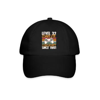 Geburtstagsgeschenk, Level 32 Complete 1991 - Baseballkappe - Schwarz/Schwarz - Vorne