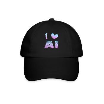 I love ai - Baseball Cap - black/black - Front