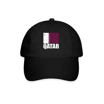 Qatar Flag - Baseball Cap - black/black - Front