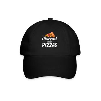 Snack Pizzalove Pizza Lover Geschenk - Baseballkappe - Schwarz/Schwarz - Vorne