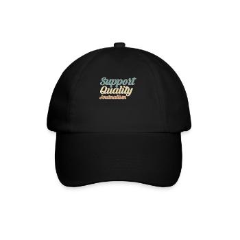 Support Quality Journalism Shirt Gift - Baseball Cap - black/black - Front