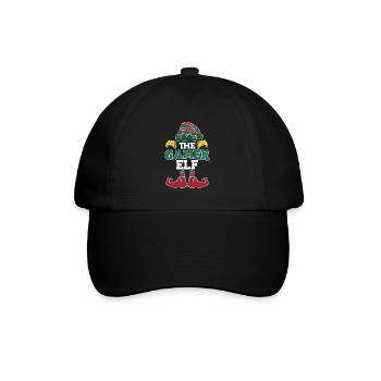 Gaming Spruch the Gamer Elf Nikolaus Weihnachten - Baseballkappe - Schwarz/Schwarz - Vorne