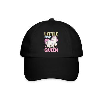 Little Drama Queen Einhorn Zicke Spruch - Baseballkappe - Schwarz/Schwarz - Vorne