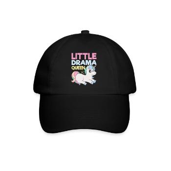 Little Drama Queen Einhorn Zicke Spruch - Baseballkappe - Schwarz/Schwarz - Vorne
