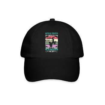 Vater und Tochter Partnerlook Papa Vatertag - Baseballkappe - Schwarz/Schwarz - Vorne