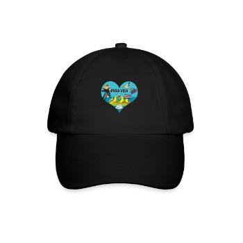 Pura Vida Heart Costa Rica Symbols South America - Baseball Cap - black/black - Front