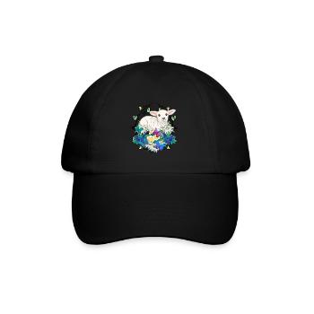 Early Spring Lamb Sheep Happy Easter Nature - Baseball Cap - black/black - Front