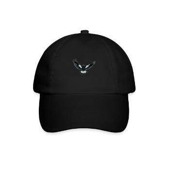 Perfektes lustiges niedliches Elster-Vogel-Design - Baseballkappe - Schwarz/Schwarz - Vorne