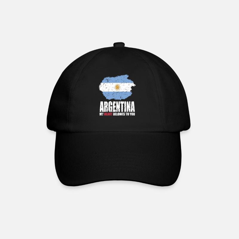 ARGENTINIEN Fahne - Baseballkappe - Schwarz/Schwarz