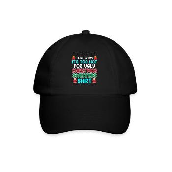 Too hot for Christmas Sweaters Ugly Christmas - Baseballkappe - Schwarz/Schwarz - Vorne
