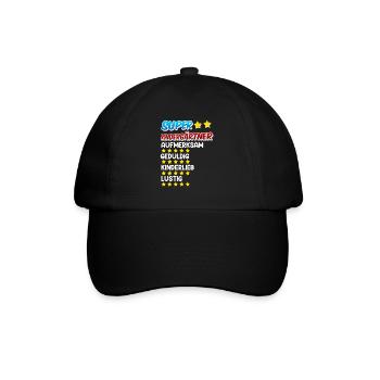 Definition eines Super Kindergärtner - Baseballkappe - Schwarz/Schwarz - Vorne