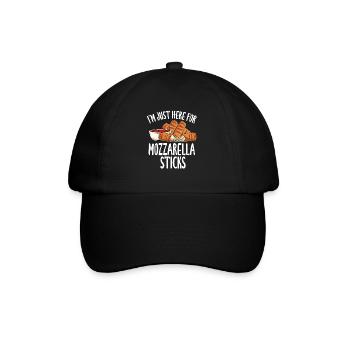 Ich bin nur wegen der Mozzarella-Sticks hier - Baseballkappe - Schwarz/Schwarz - Vorne