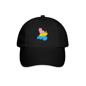 Pansexuality Flag Cats Pan Pride Color - Baseball Cap - black/black - Front