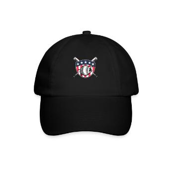 Baseballspieler Badge USA Baseball Team - Baseballkappe - Schwarz/Schwarz - Vorne