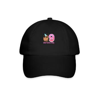 Pug 9th Birthday Dog Dog Friend Gift - Baseball Cap - black/black - Front