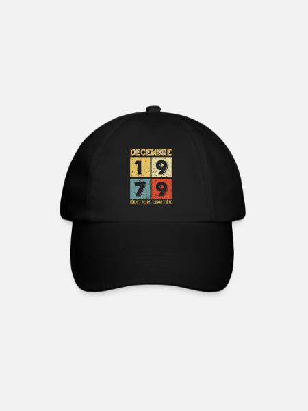 Anniversaire Vintage Idée Cadeau Décembre 1979 - Casquette classique - noir/noir