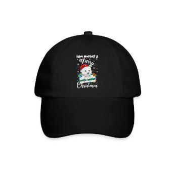 Westie Christmas Golden Dog Gift - Baseball Cap - black/black - Front
