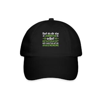 Ironischer Humor Arbeit Büro Spruch Akademimimi - Baseballkappe - Schwarz/Schwarz - Vorne